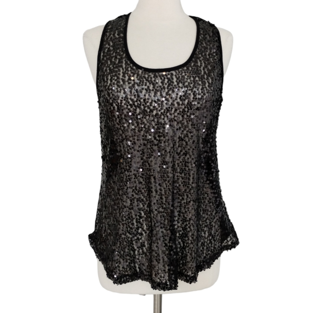 *Xhilaration Sequin Tank Top Black XL